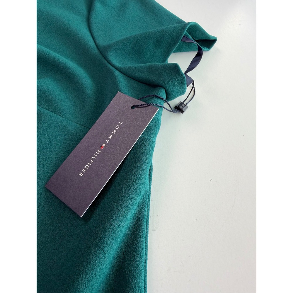 Tommy Hilfiger Womens Teal Green Short Sleeve Dress Faux Pockets Size 16 NWT - Picture 3 of 12